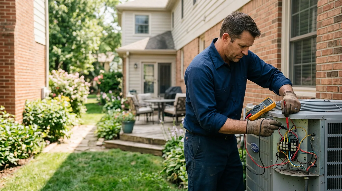 HVAC technician working near Morristown, IN